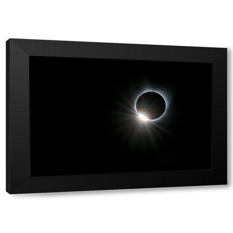 Solar Ring Black Modern Wood Framed Art Print by Zhu, Hua