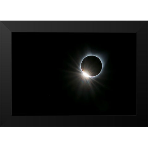Solar Ring Black Modern Wood Framed Art Print by Zhu, Hua