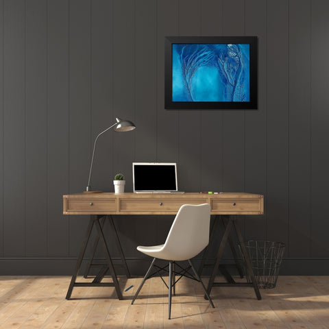 Touching Black Modern Wood Framed Art Print by Xu, Mei