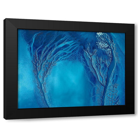 Touching Black Modern Wood Framed Art Print by Xu, Mei