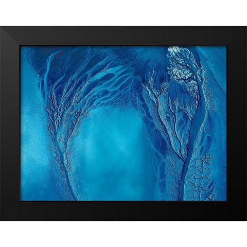 Touching Black Modern Wood Framed Art Print by Xu, Mei