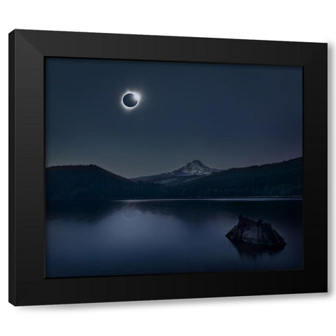 Peaceful Black Modern Wood Framed Art Print by Poreider, Annie