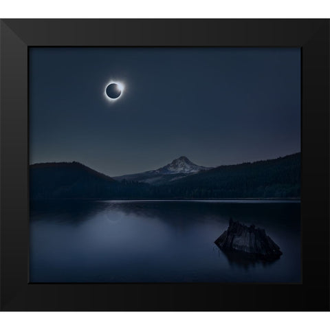 Peaceful Black Modern Wood Framed Art Print by Poreider, Annie