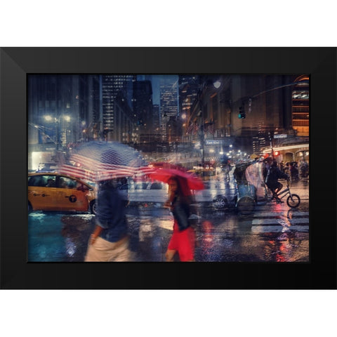 NYC 5 Black Modern Wood Framed Art Print by Della Latta, Massimo