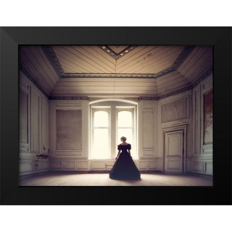 Thinloth Black Modern Wood Framed Art Print by Russocka, Magdalena