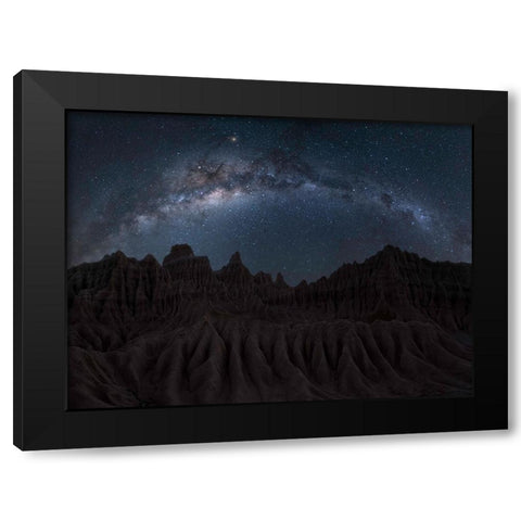 Ancient Land Black Modern Wood Framed Art Print by Zhu, Jingshu