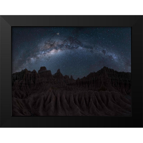 Ancient Land Black Modern Wood Framed Art Print by Zhu, Jingshu