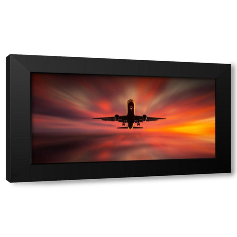 Colorful Landing. Black Modern Wood Framed Art Print by Londal, Leif