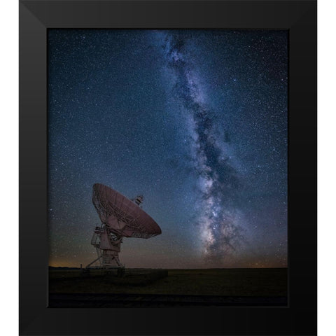 Contact Black Modern Wood Framed Art Print by Zheng, Michael