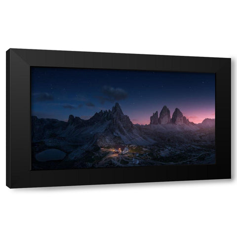 Drei Zinnen Black Modern Wood Framed Art Print by F. Turienzo, Carlos