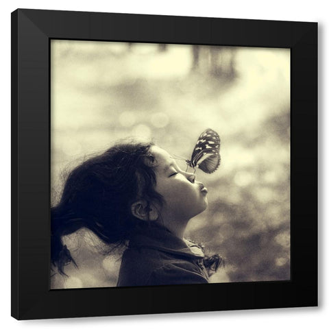 New Friend Black Modern Wood Framed Art Print by Melik-Nubarova, Svetlana