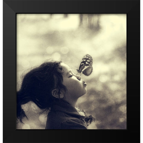 New Friend Black Modern Wood Framed Art Print by Melik-Nubarova, Svetlana