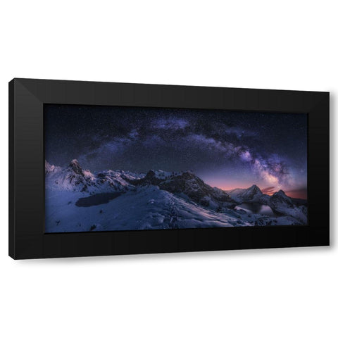 Entrelagos Black Modern Wood Framed Art Print by F. Turienzo, Carlos