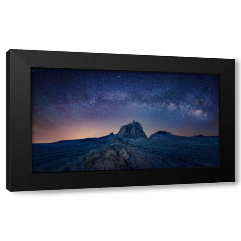 Ship Rock Under The Night Sky Black Modern Wood Framed Art Print by Zheng, Michael