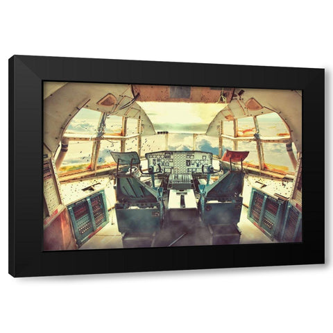 Flying Dead Plane Black Modern Wood Framed Art Print by Syafei, Muhammad