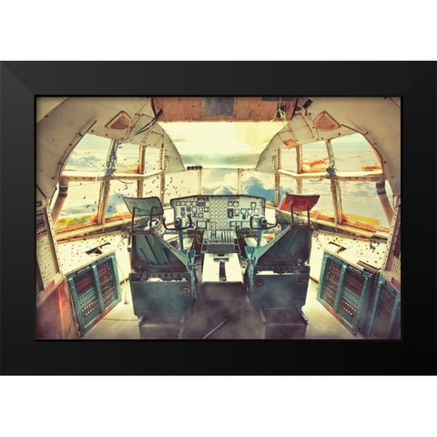 Flying Dead Plane Black Modern Wood Framed Art Print by Syafei, Muhammad