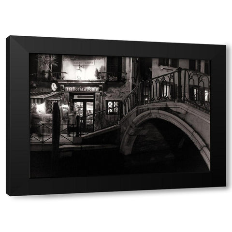 Trattoria Al Ponte Black Modern Wood Framed Art Print with Double Matting by Vegh, Izabella