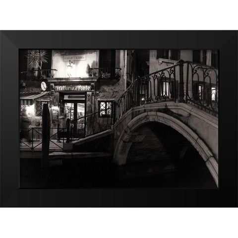 Trattoria Al Ponte Black Modern Wood Framed Art Print by Vegh, Izabella