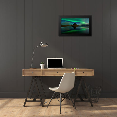 Surrounding Black Modern Wood Framed Art Print by Moreno, Miguel