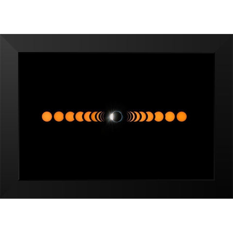 2017 Total Solar Eclipse Black Modern Wood Framed Art Print by Zhu, Hua