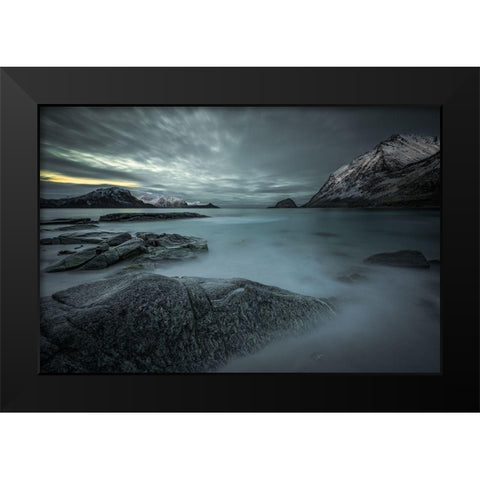 A Look From The Past Or From The Future... Black Modern Wood Framed Art Print by Rosenfeld, Haim