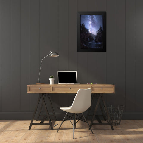 The Coast At Night Black Modern Wood Framed Art Print by Gastager, Daniel