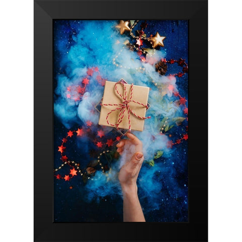 Dont Open Till Christmas Black Modern Wood Framed Art Print by Belenko, Dina