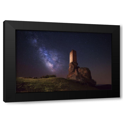 Night At Tower Of Joy Black Modern Wood Framed Art Print by Alvaro, Alberto