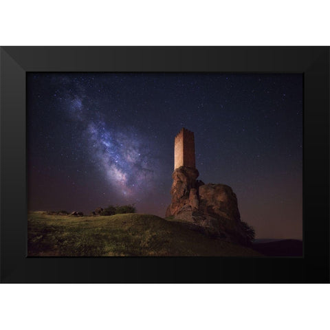 Night At Tower Of Joy Black Modern Wood Framed Art Print by Alvaro, Alberto