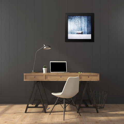 Winter Black Modern Wood Framed Art Print by Hamiti, Bess