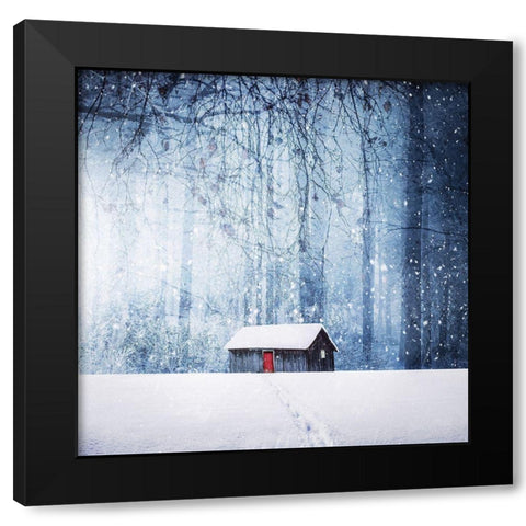Winter Black Modern Wood Framed Art Print by Hamiti, Bess