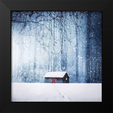 Winter Black Modern Wood Framed Art Print by Hamiti, Bess