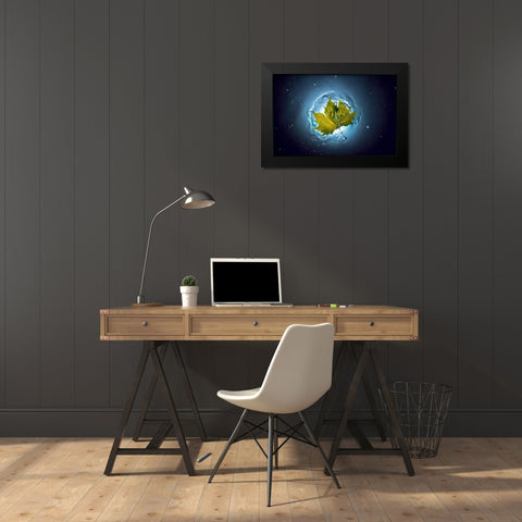 Cosmic Autumn Black Modern Wood Framed Art Print by Lazarov, Alexandar