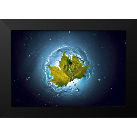 Cosmic Autumn Black Modern Wood Framed Art Print by Lazarov, Alexandar