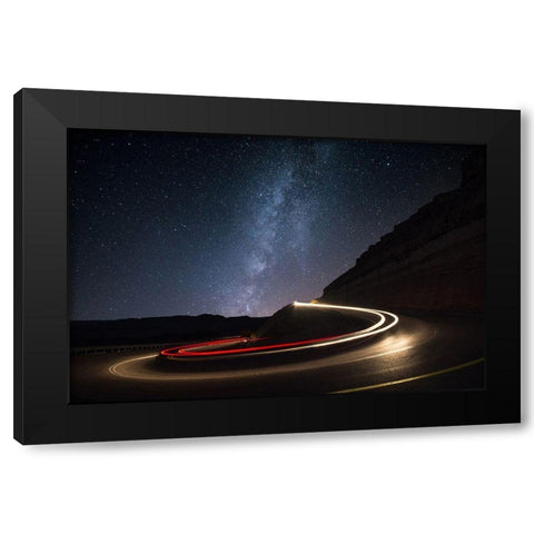 Milky Way Over Mitzpe Ramon Black Modern Wood Framed Art Print by Vansover, Erez