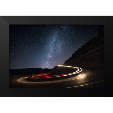 Milky Way Over Mitzpe Ramon Black Modern Wood Framed Art Print by Vansover, Erez