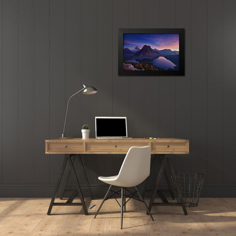 Twilight At Mount Assiniboine Black Modern Wood Framed Art Print by Zhang, Yan