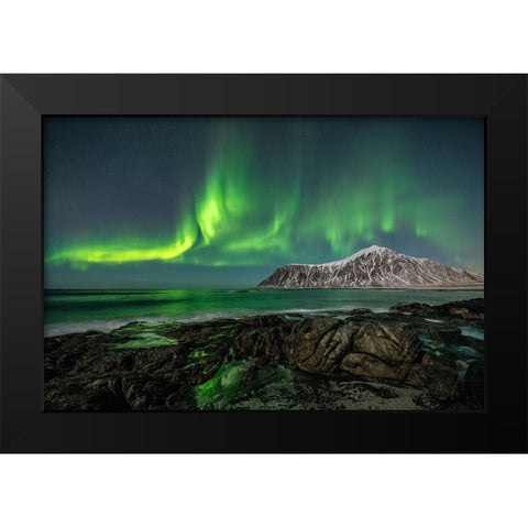 Peaceful Skagsanden Black Modern Wood Framed Art Print by Pelissier, Marc