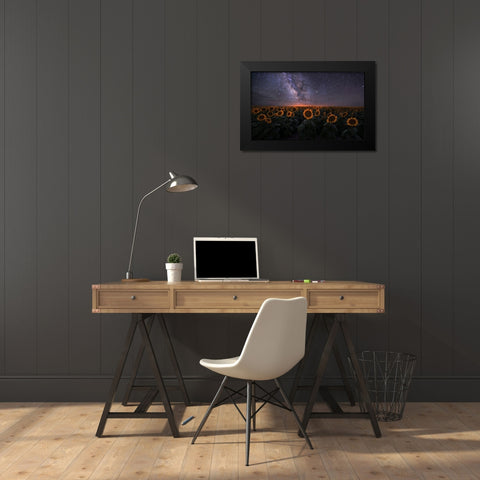 Dreamscape Black Modern Wood Framed Art Print by Xu, Mei