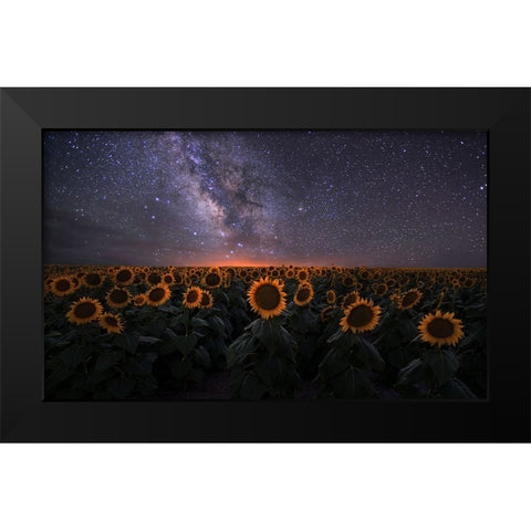 Dreamscape Black Modern Wood Framed Art Print by Xu, Mei