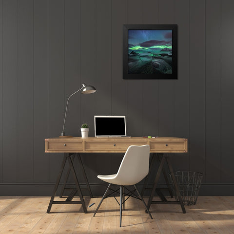 Chasing The Green Lady Black Modern Wood Framed Art Print by R. Nebelski, Rafal