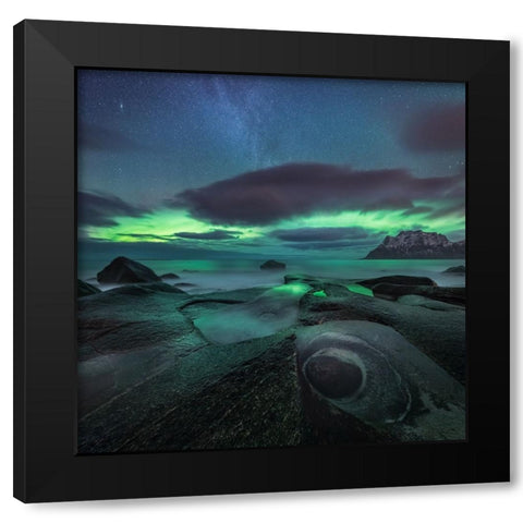 Chasing The Green Lady Black Modern Wood Framed Art Print by R. Nebelski, Rafal