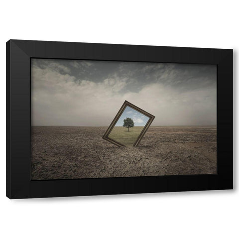 Future Of Nature Black Modern Wood Framed Art Print by Rasool Fahmani, Mohammad