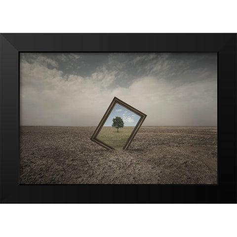 Future Of Nature Black Modern Wood Framed Art Print by Rasool Fahmani, Mohammad