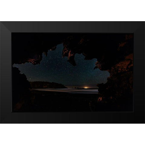 Olympic Galaxy Black Modern Wood Framed Art Print by Roughol, Francois