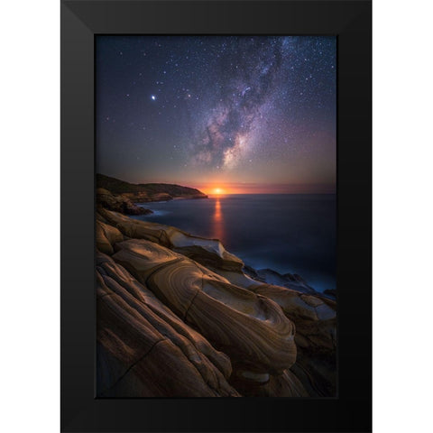 Lonely Planet Black Modern Wood Framed Art Print by Fan, Tim