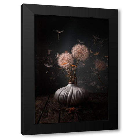 Feel The Spring Black Modern Wood Framed Art Print by Kazamil, Farid