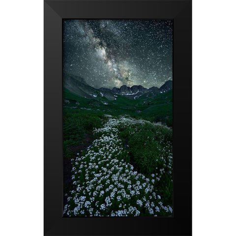 Starring Path Black Modern Wood Framed Art Print by Xu, Mei
