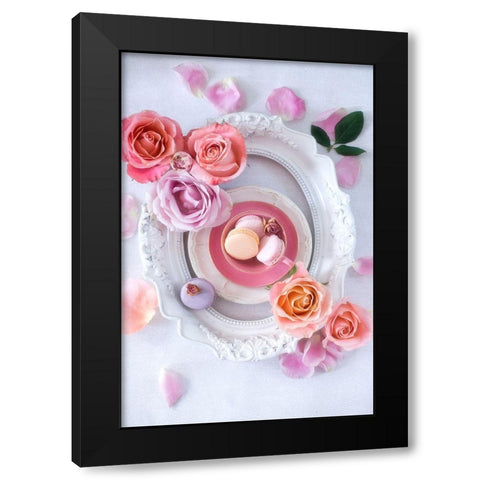 Pink Romance Black Modern Wood Framed Art Print by Karagyozova, Elena