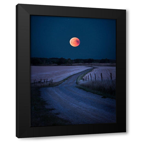 Bloodmoon 2018 Black Modern Wood Framed Art Print by Lindsten, Christian